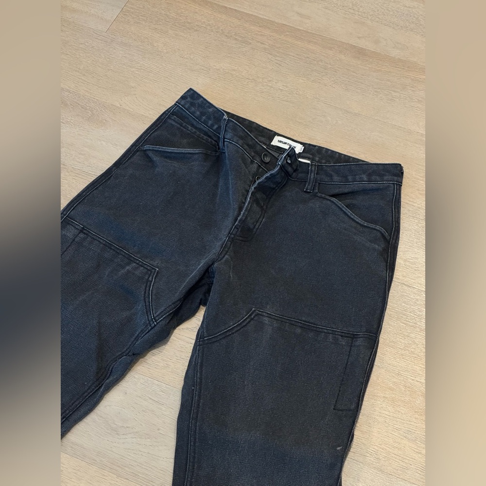 Black Canvas Jeans Pants